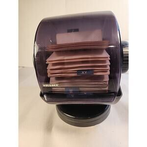 Vintage ROLODEX Swivel Card File Covered with Tabs and Blank Cards Model NSW-24C
